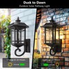 Emliviar Solar LED Wall Light Outdoor,Dusk to Dawn Solar Porch