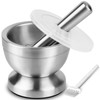 Tera 18/8 Stainless Steel Mortar and Pestle with Brush Spice