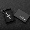Scddboy Yin Yang Necklace for Men Women Stainless Steel Cross