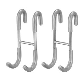 BWE 2 Pack Shower Door Hooks,304 Stainless Steel Over Door Hooks,Towel Hooks for Bathroom Frameless Glass Shower Door 0.47"(12mm),Drilling-Free Hanger Shower Hooks,Silver