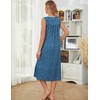 Bloggerlove Long Night Gown for Women Cotton Sleeveless House Dress