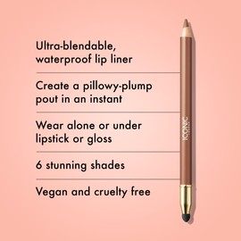 ICONIC LONDON Fuller Pout Sculpting Lip Liner | Blendable, Dual Ended Lip Liner with Creamy Colour and Lip Sponge for Buffing, Cruelty-Free, Vegan Makeup (T.T.Y.N) 0.036 Oz