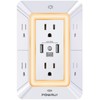 POWRUI Multi Plug Outlet Surge Protector - 6 Outlet Extender