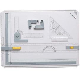 SOFEDY Inch A3 Drawing Board Drafting Table Multi-Funtion Drafting Table Board Graphic Architectural Sketch Board with Parallel Motion, Set Square, Clamps, Protractor(20.1"x14.6")