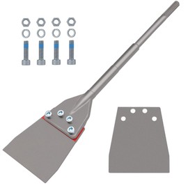 SDS Max Floor Scraper, TOOVEM 6 Inch Floor Scraper SDS Chisel Bits with Replacement Balde, SDS Max Chisel Long Handle Heavy Duty Thinset Removal Tile Adhesive Removal Tool for Rotary Hammer Drills