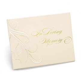 Hortense B. Hewitt Swirl Dots in Loving Memory Guest Book, 7.5 x 5.75-Inches