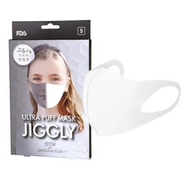 Spice Of Life JGM1011SWH Jiggly Ultra Puff Mask, White, Size S, Droplet Filtration, Soft, Suitable For Sensitive Skin, Good Fit, Antibacterial, Washable 100 Times, Durable, Easy to Breathe, No Ear Pain, Made in Korea, For Women