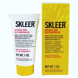 SKLEER - Natural Skin Restoration Gel - All Skin Types - For Better Looking Skin (1 Ounce (Pack of 1))