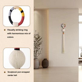 Nashibowu Large Macrame Wall Hanging 39.4“L, Modern Wall Decor Woven Tapestry Boho Home Decor Contemporary Fiber Art for Living Room Bedroom