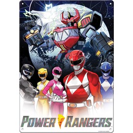 Ata-Boy Power Rangers Metal Sign, Powe Rangers Group Size 8.25” X 11.5”