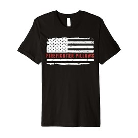 Funny Linewife Firefighter Pillows American Flag Humor Premium T-Shirt