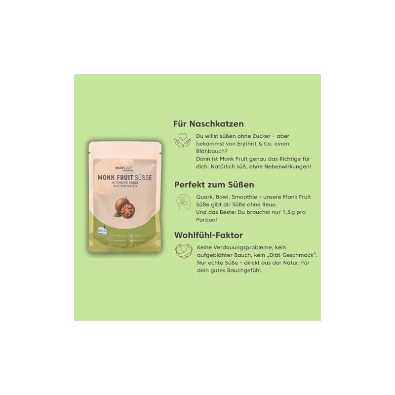 Makecake Monk Fruit Sweetness - Natural Sugar Substitute without Stevia
