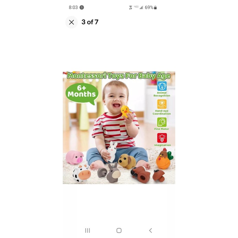 Olefun Farm Animal Learning Toys for Infants Ages 6 Months+,