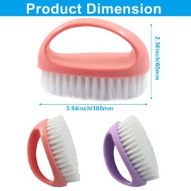 2-Pack Heavy-Duty Scrubbing Brushes, Purple and Pink
