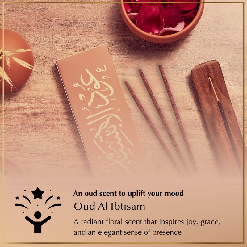 Oud al Ibtisam Incense Sticks by Dukhni |90 floral agarwood