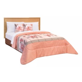 Elefantito Hogar Edredon King Size Con Juego De Sabanas Flora Durazno Suave