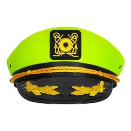 dodowin Captain Hat for Men Women Green Adjustable Sailor Hats Boat Cruise Yacht Rock Party Costume Beach Essentials Hawaiian Outfit