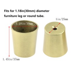 Antrader 4 Piece Gold Leg Cover Caps for 1.2" Round Furniture Leg Covers, Zinc Alloy，37mm/1.45" Height.