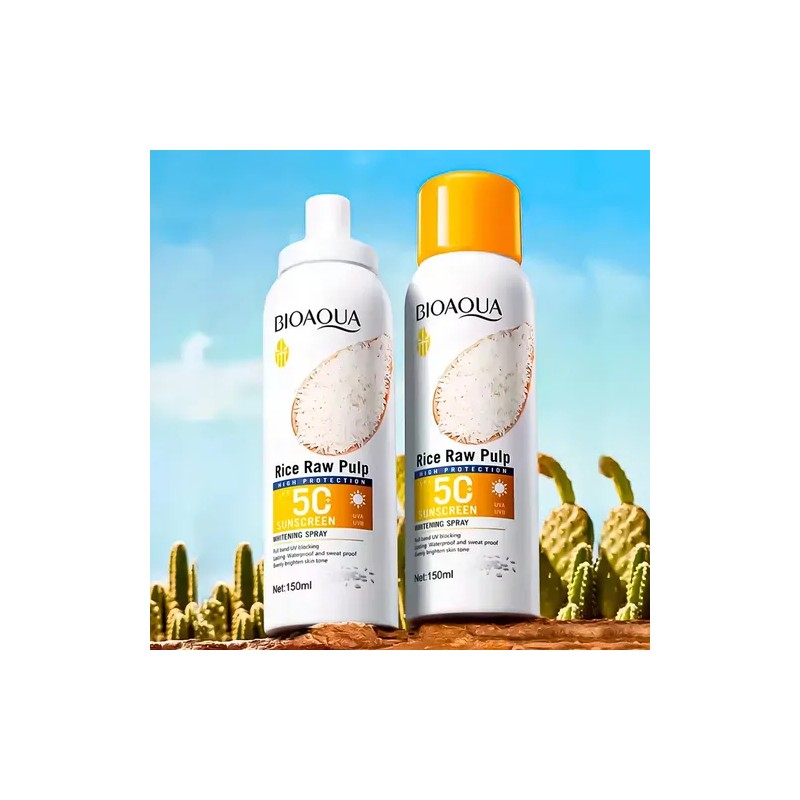 Protector Solar Con Extracto De Arroz Aclara Unifica Tono Bioaqua
