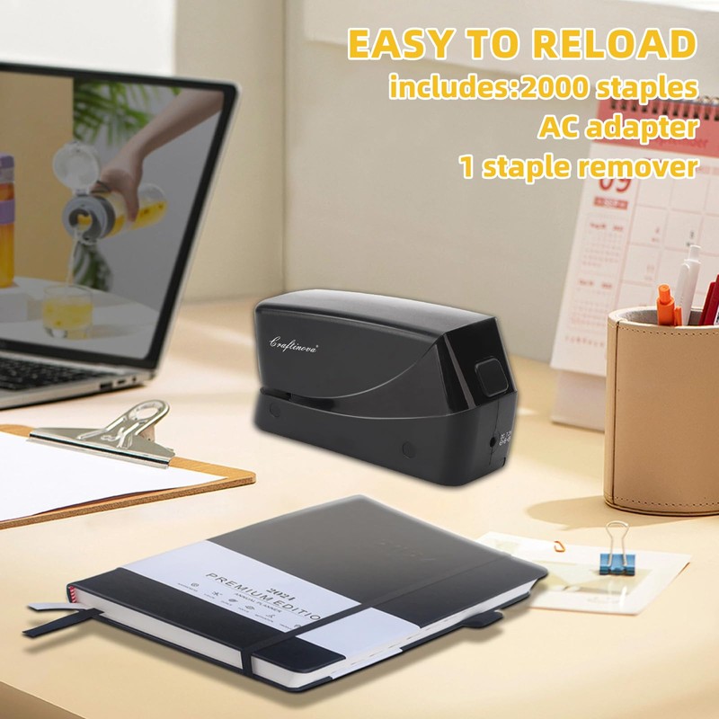Craftinova Electric Stapler, 25 Sheet Automatic Stapler, Include 2000 Staples