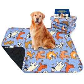 Large Dog Pee Pads, 2 Pack Washable Reusable Training Pads for Medium &Senior Dogs, Waterproof Heavy Absorbent Non-Slip Pet Mats for Crates Beds & Cars, Machine Washable for Potty Training & Whelping