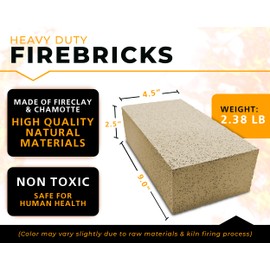 GIRtech Insa-4 Lightweight & Insulating Fire Bricks - 2500F Pack of 4 - Size 9" x 4.5" x 2.5" - Fireclay, Chamotte Firebricks for Ovens, Forges, Kilns, Fireplaces, Wood Stoves, Steel Furnaces