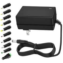 12V 3A Power Supply Adapter with 10 Tips 100-240V AC to DC 12 Volt 3000mA 2000mA 1000mA 36W AC DC Switching Adapter for LED Strip Light DVR NVR CCTV Camera Printer Router etc