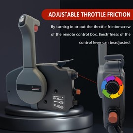 Outboard Remote Control Box,Side Mount Push Open Outboard Motor,New Generation Boat Throttle Control For Yamaha With 10 Pin Cable 16.7Ft Harness OEM 703-48207(upgraded version 703-48205)