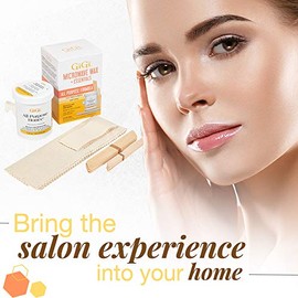 GiGi Kit de cera para microondas, kit de depilación de cera suave Honee multiusos para cara y cuerpo, incluye cera, tiras y aplicadores, cera fácil en