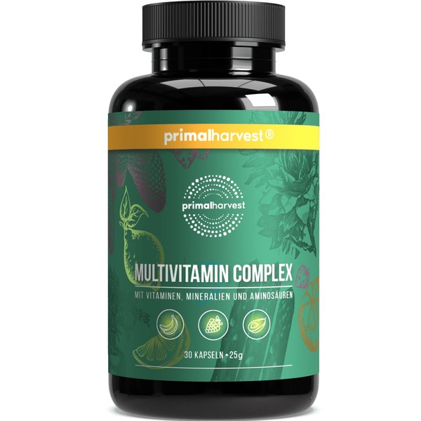 Primal Harvest® Multivitamin tablets (30 servings) – high dose – multivitamin capsules with essential vitamins – vitamin A, C, D, K and minerals such as biotin, zinc, folic acid – vitamin tablets