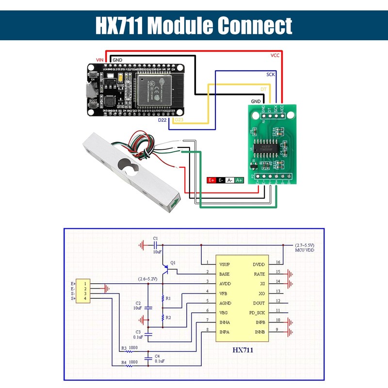 HX711 Weighing Sensor Module Binghe Pack of 5 HX711 Pressure