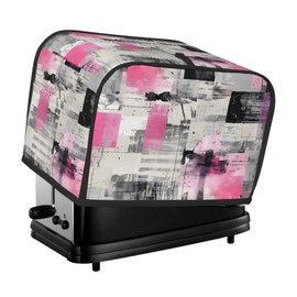 DXTKWL Toaster Cover 2 Slice Art Pink Black White Texture Waterproof Appliance Cover with Hang Loop Bread Baker Toaster Cover for Kitchen