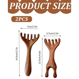 KGDUYC 2 Pieces Head Meridian Massage Comb, Gua Sha Scalp Comb, Multifunctional Body Massager, Meridian Massager for Head Care, Relaxation