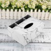 BSTKEY Rectangle Tissue Box PU Leather with Remote Control Organizer