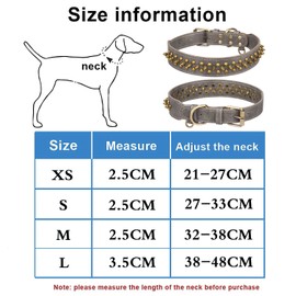 Bbmmayy Spiked Dog Collar, Mushrooms Rivet Studded Adjustable Pu Leather Pet Collars for Cats Puppy Dogs (XS, Gray)