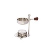 NKlaus Brass Incense Burner with Wooden Handle Nickel Plated 1521