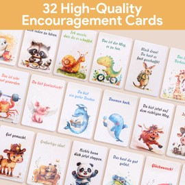32 Gefühlskarten für Kinder Affirmationskarten Kinder Cards, Lebenskompass Motivationskarten Postkarten Set Emotionskarten Mutmacher Karten, Geschenke für Mädchen Junge