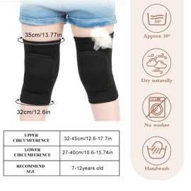 EQLEF Knee Pads Dance Children, Sponge Knee Pad Non-Slip Sports Knee Pad for 7-12 Years Old Boys Girls Elastic Knee Pads for Volleyball Football Yoga Running Cycling (14 x 23.5 cm)