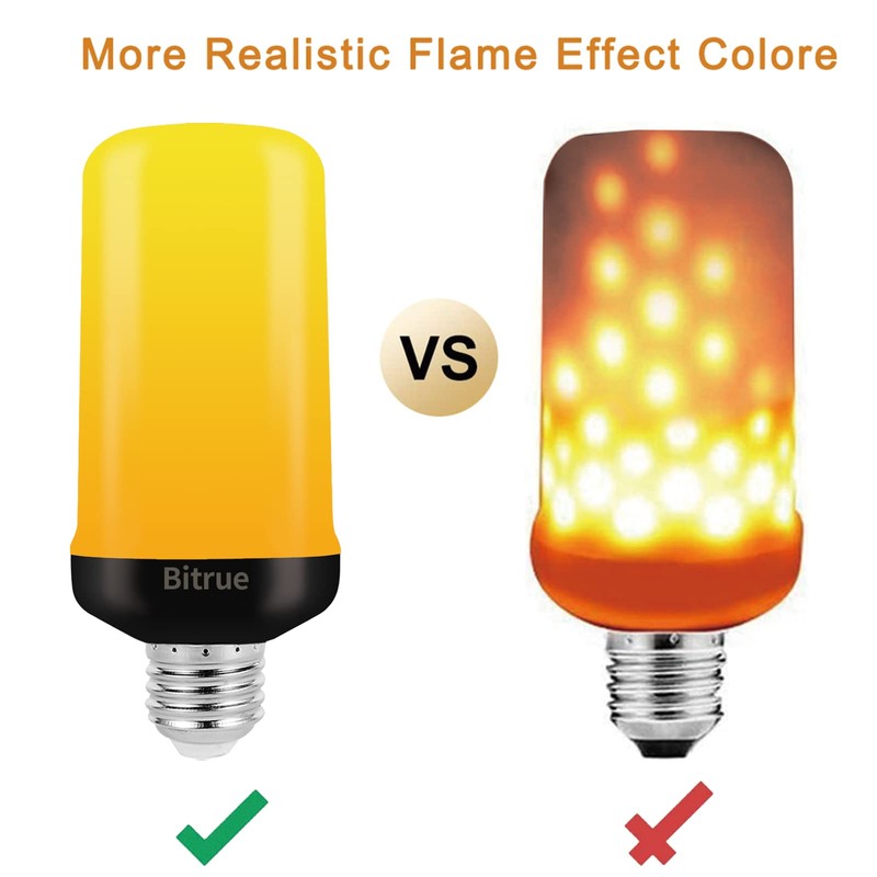 Bitrue LED Flame Light Bulbs, 4 Modes Green Flame Effect