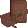 Porta Pasaporte con Bloqueo RFID, Porta Pasaporte y Visa Impermeable,