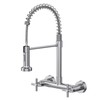 Wall Mount Kitchen Faucet, Hurran Brushed Nickel Kitchen Sink Faucet,