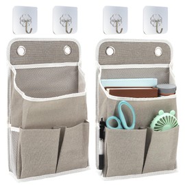 SHMSHNG 2pcs Hanging Organisers, Wall Hanging Storage Bag, Grey