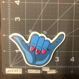 Hang Loose Hand Adult Humor Sticker For Skateboard Phone Guitar Ect Mat120c