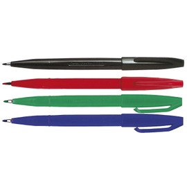 Sign Pen S520 Fibre-Tip Pen Line Width 1 mm (Basic Colours) Black, Red, Green and Blue