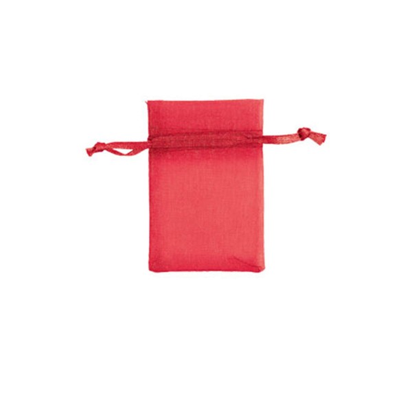 SSWBasics Red Organza Drawstring Pouches - 2" W x 3"