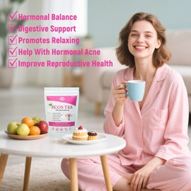 Laicuherb PCOS Spearmint Tea, for Women Hormone Balance & Promote Relaxation and Helps with Hirsutism and Acne, 10 Tea Bags Organic Spearmint Tea for Healthy Ovulation and Fertility