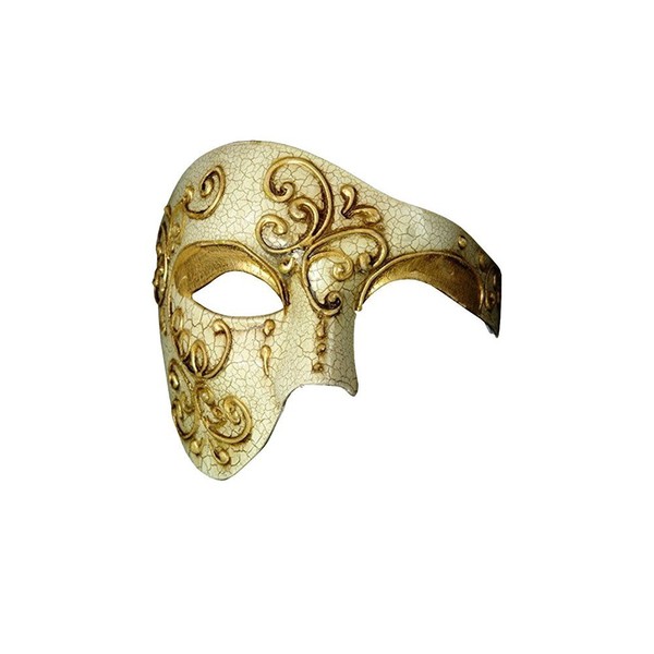 Yacanna Masquerade Mask for Men Gold Phantom of The Opera