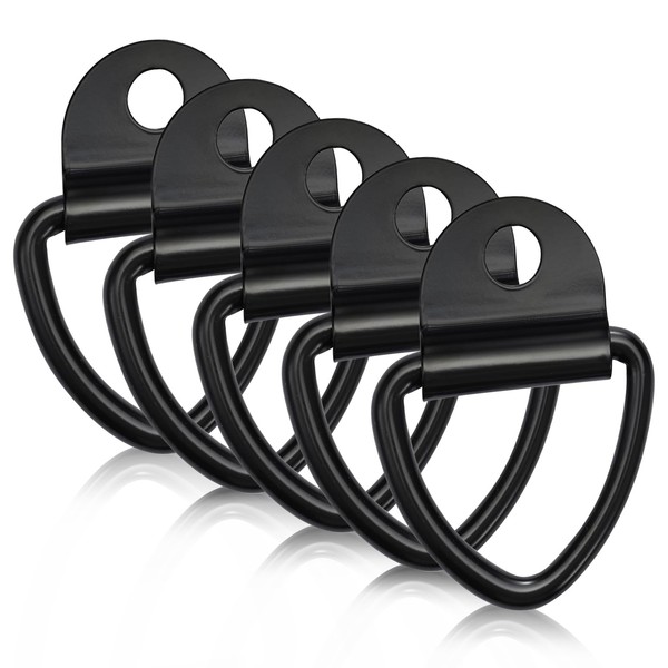 NEUSID Pack of 5 Assembly Ring Lashing Eyelets V-Ring Hook Lashing Eyelets for Attachments V Ring Heavy Duty Stainless Steel with Load 400-500 kg Lashing Eyelets for Trailers Lashing Ring (85 x 62 mm,
