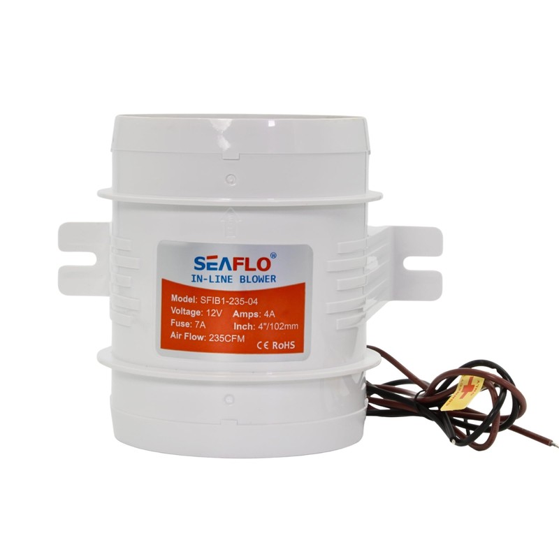 SEAFLO 4" in-Line Marine Bilge Air Blower - 12V, 235