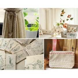 Muslin Linen Fabric Embroidery Fabric Linen Cloth Needlework Fabric Garments Crafts Accessories Embroidery Cloth Backing Material Quilting Sewing Draping Fabric 21 by 62-Inch